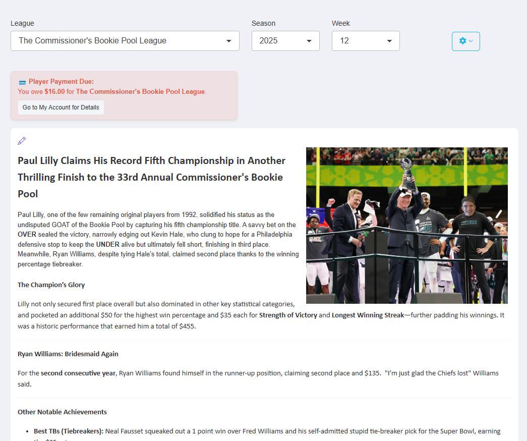 Home Page View - OfficePoolStop Feature