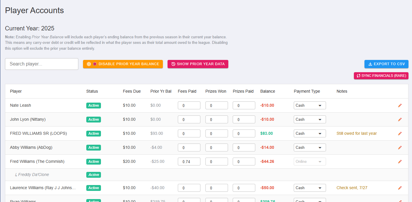 Manager Accounts Page - OfficePoolStop Feature