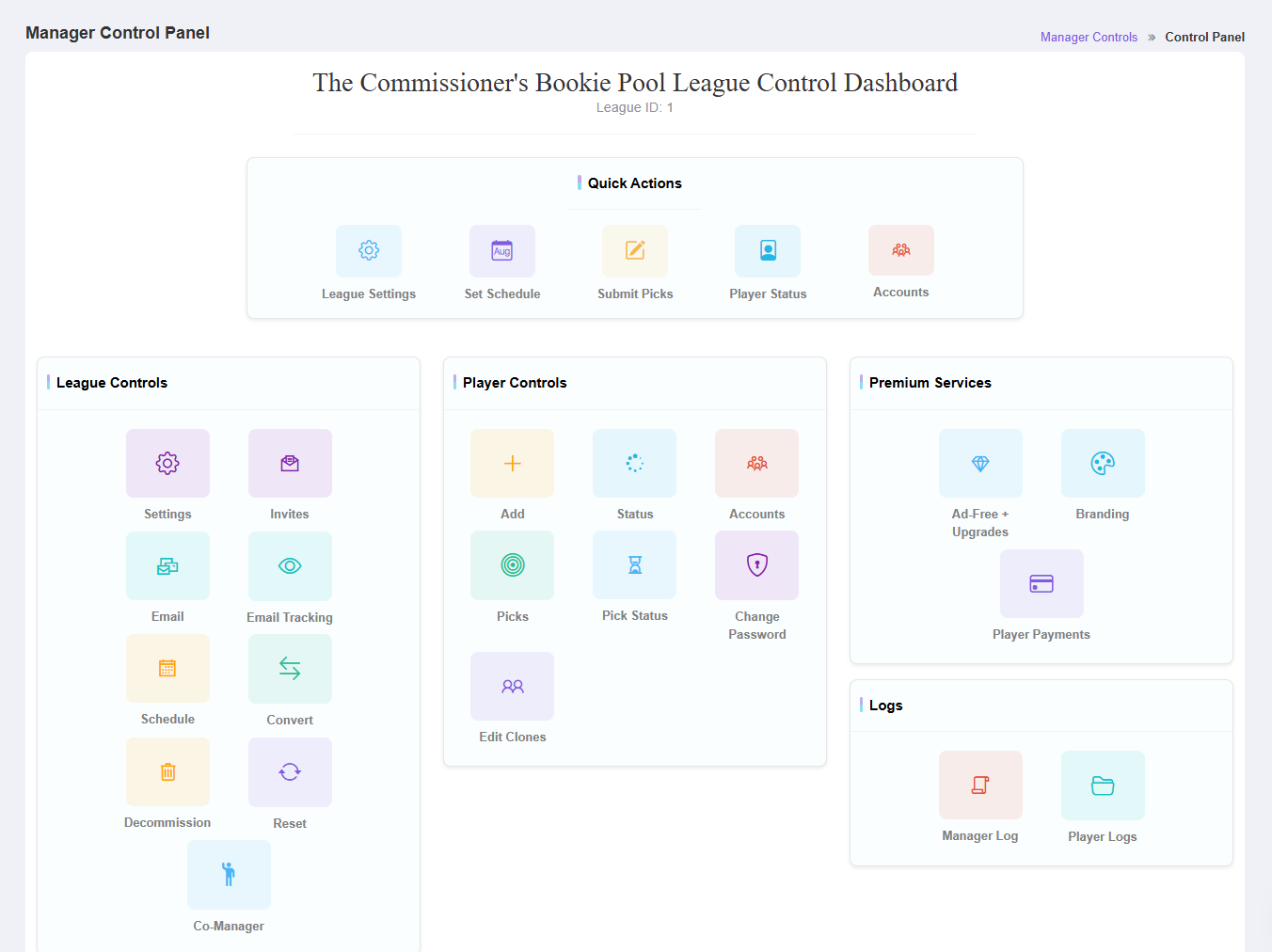 Manager Control Panel - OfficePoolStop Feature