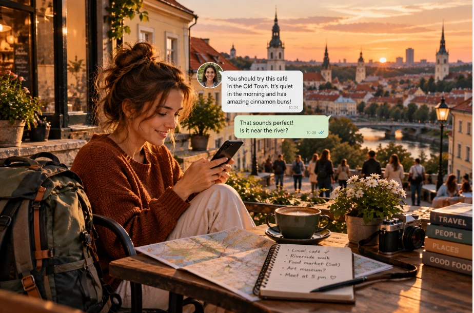 ai-generated-image-of-woman-on-rooftop-chatting-with-online-friend
